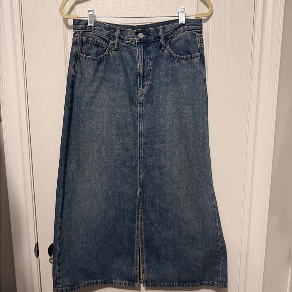 Uniqlo Blue Denim A-Line Skirt